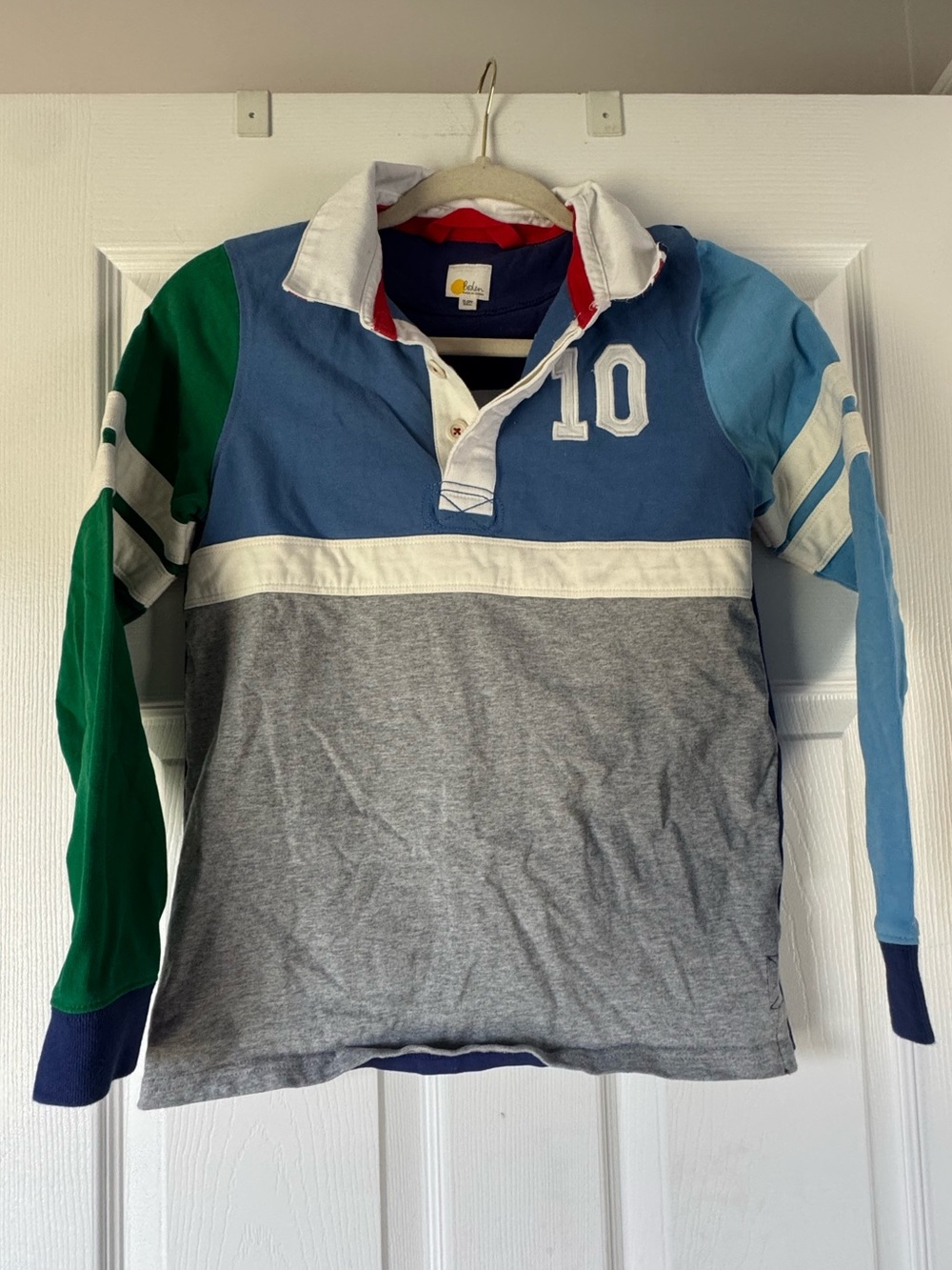Boden Boys Rugby Shirt Size 11–12Y Colorblock Long Sleeve Polo